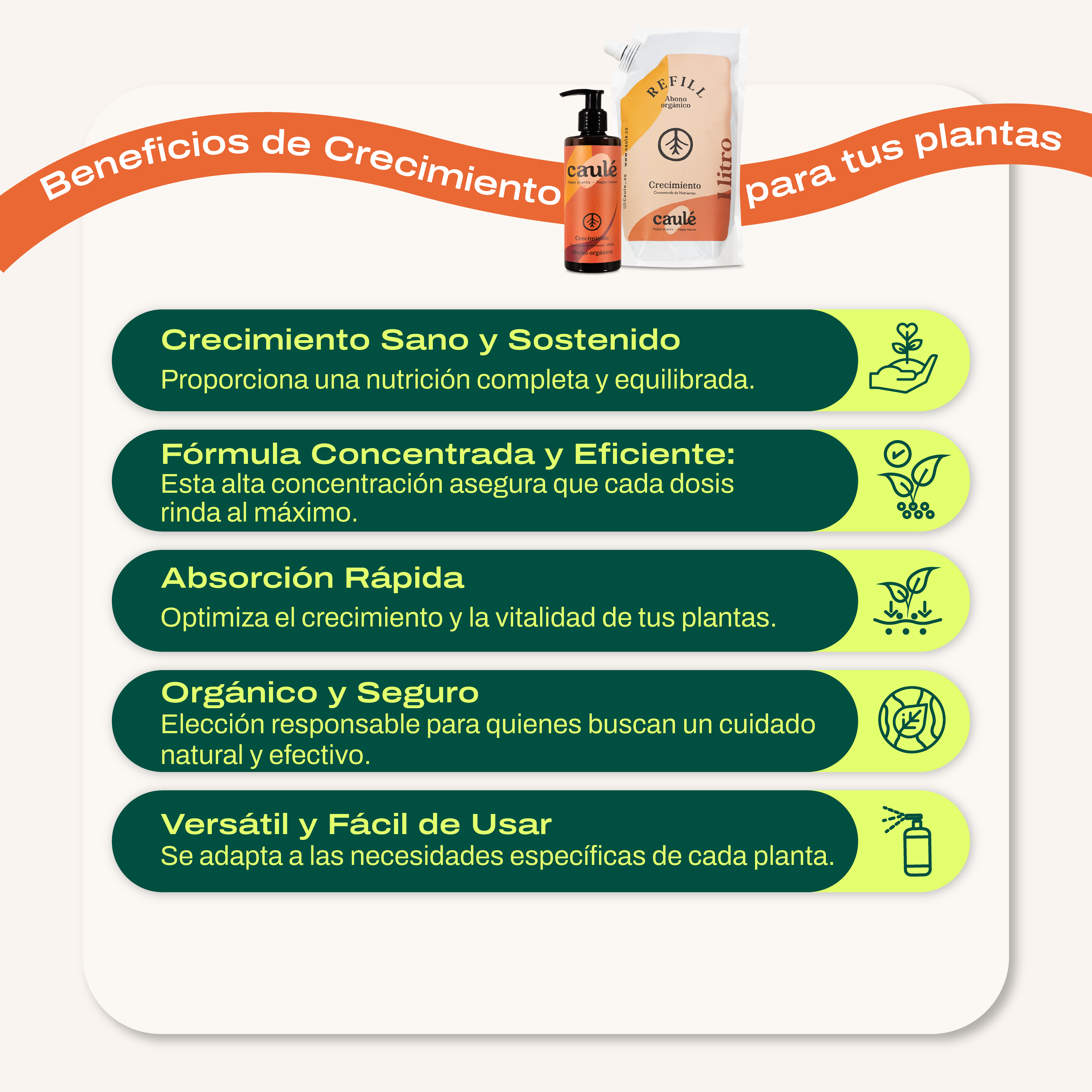 Refill Crecimiento 1 Litro + Botella 250ml